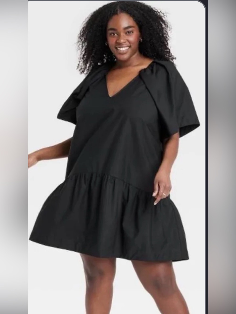 Women’s Flutter Short Sleeve Mini Poplin Dress 2x a new day - Picture 3 of 4